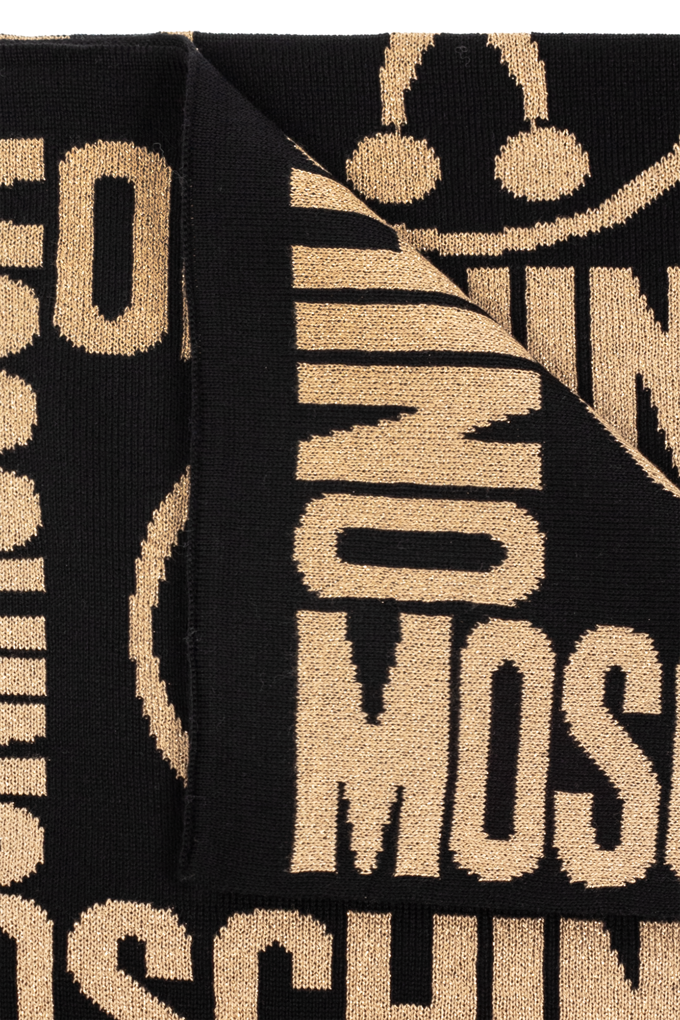 Moschino ロコ刺繍クロッフトトラウサ 251EA03230527 0001 Moschino Scarf with embroidered logo | Men's Accessorie | Vitkac